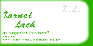 kornel lach business card